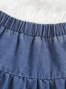 Joliand Joliand Young Girl Casual Loose Fit Denim Skirt