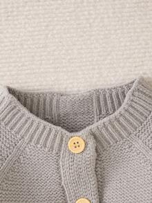 Bebé niño Mono de manga raglán tejido - Camel - Ver 3