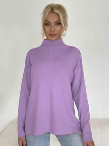 Jersey Suelto De Colores Brillantes - Morado - Ver 5