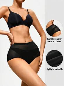 SHAPORA Solid High Waisted Shapewear Panty - Black - View 1