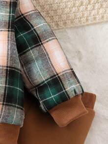 Baby Boy Plaid Print Bomber Jacket & Sweatpants - Multicolor - View 4