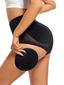 嵌入網紗高腰塑形三角褲