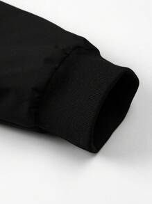 Manfinity Homme Loose Fit Men's Black Quilted Coat With Concealed Pockets