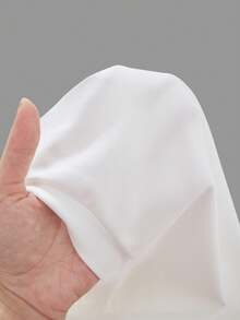 SHEIN MOD 素色前收褶弧形下擺T恤 - 白色 - 查看 8