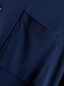 Manfinity Homme Men Patched Pocket Drop Shoulder Tee - Blue - View 3