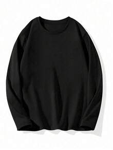 Manfinity Homme Men Plus Slogan Graphic Drop Shoulder Tee - Black - View 2