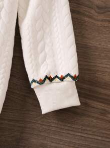 SHEIN Young Girl Geo Print Sweatshirt Dress