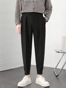 Quần tây nam xếp ly túi chéo, phong cách công sở trang trọng, mùa thu - màu đen - Xem 3