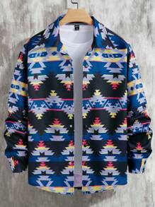 Manfinity Homme Men Geo Print Overcoat