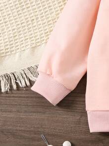 SHEIN Cô Gái Trẻ In Giáng sinh Áo nỉ - Hồng - Xem 4