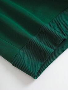 SHEIN LUNE Vợt Tennis Và Đồ họa Chữ cái Lót nhiệt Áo nỉ - màu xanh lá - Xem 4