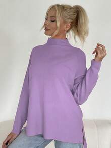 Jersey Suelto De Colores Brillantes - Morado - Ver 3