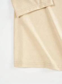 SHEIN EZwear 大碼卡通圖案落肩T恤 - 黃色 - 查看 3