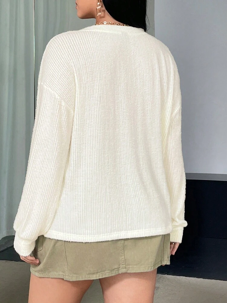 Plus Solid Drop Shoulder Tee