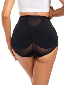 嵌入網紗高腰塑形三角褲