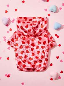 PETSIN Nhung Màu hồng Love Tim In Plush ấm áp Áo Hoodie thú cưng Đối với Mèo Và Chó , 1 Miếng - Nhiều màu - Xem 2