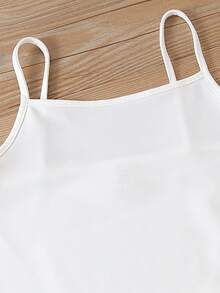 SHEIN 女大童素色連帽衫&吊帶上衣&標語圖案衛褲 - 黑與白 - 查看 4