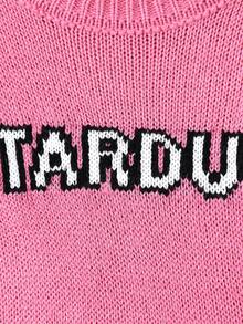 SHEIN 女大童字母圖案插肩袖套頭毛衣 - 玫紅色 - 查看 6