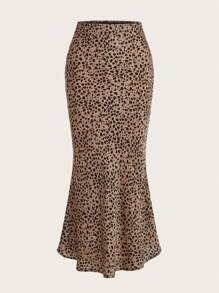 Chiquease 豹紋高腰魚尾半身裙