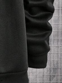 GENTILAND Men Letter Graphic Sweatshirt - Black - View 3