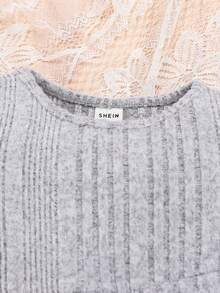 SHEIN 女嬰雙色條紋針織洋裝