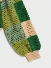 Flirla Plus Plaid & Floral Pattern Drop Shoulder Duster Cardigan, For Winter Fall Cloth For Women Autumn - Multicolor - View 3