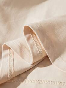 Manfinity Roughcore Men Letter Patched Detail Drop Shoulder Casual Short Sleeve Tee, Boyfriend Gift, For Work - Khaki - View 4