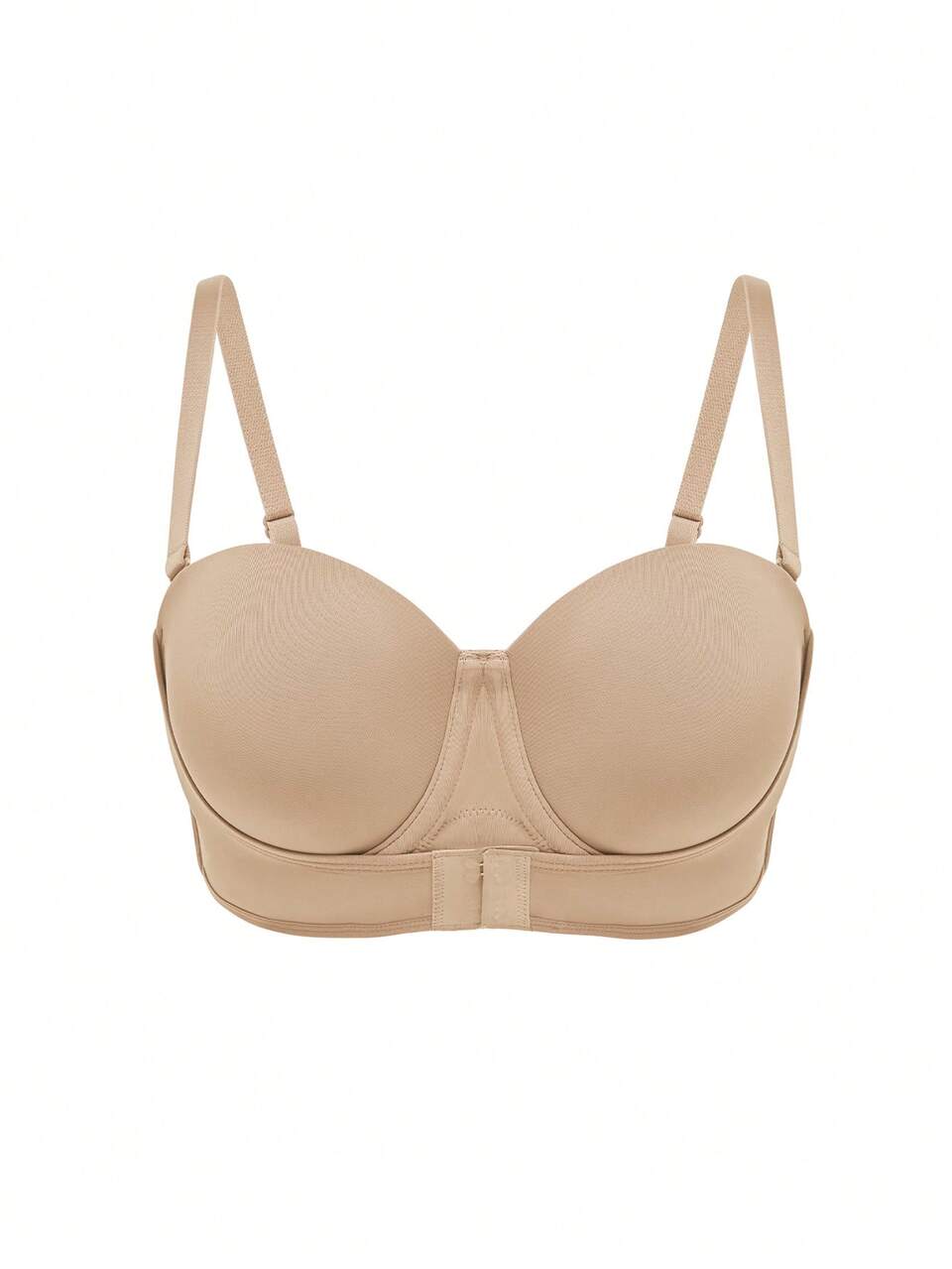 Plus Dream Curve Support + Strapless Front-Close Push-Up Basic Half Wedding Bra