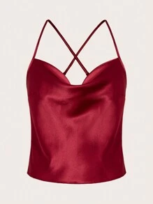 3入組素色緞面睡吊帶上衣 - 彩色 - 查看 11