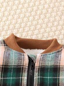 Baby Boy Plaid Print Bomber Jacket & Sweatpants - Multicolor - View 3