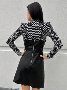 SHEIN Privé 小高領T恤和素色吊帶洋裝 - 黑色 - 查看 2