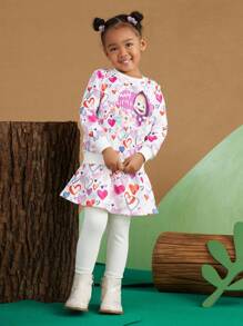 SHEIN X Masha and The Bear 女小童卡通圖案運動衫和裙子 - 彩色 - 查看 4