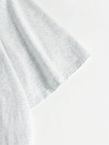 SHEIN Coolane Hơn Đồ họa Hình & Khẩu hiệu Áo thun - Màu xám đen - Xem 6