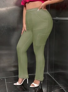 SHEIN SXY Hơn Chất rắn Túi nghiêng Xà cạp - màu xanh lá - Xem 3