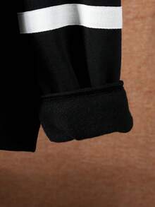 SHEIN Áo nỉ giữ nhiệt lót trong, in chữ, dành cho bé trai tuổi teen. - màu đen - Xem 3