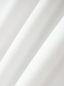 SHEIN EZwear 聖誕圖案加絨內裏運動衫 - 白色 - 查看 5