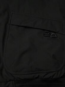 Manfinity Homme Loose Fit Men's Black Quilted Coat With Concealed Pockets