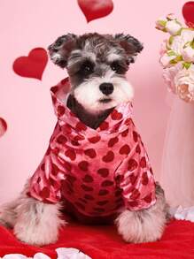 PETSIN Nhung Màu hồng Love Tim In Plush ấm áp Áo Hoodie thú cưng Đối với Mèo Và Chó , 1 Miếng - Nhiều màu - Xem 7
