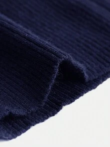 SHEIN 男大童高領條紋針織套頭毛衣 - 寶藍色 - 查看 4