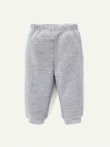 Cozy Pixies Baby Boy 2pcs Solid Pullover & 2pcs Sweatpants Matching Set - Light Grey - View 5
