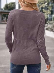 Solid V Neck Sweater