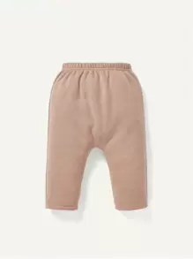 Cozy Pixies Baby Boy Half Button Thermal Hoodie & Pants - Khaki - View 6