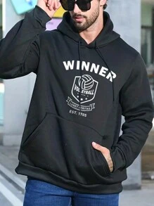 Gym Rark 男友风男士字母图案抽绳运动卫衣 男友风男士卫衣 - 黑色 - 查看 3