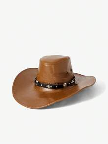 SHEIN VCAY 時尚銳頭裝飾正式帽子波西米亞風格 - 駝色 - 查看 6