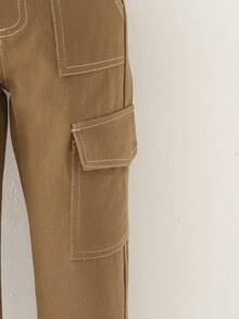 Cô Gái Trẻ Túi nắp bên cạnh Quần jean chở hàng - màu nâu - Xem 4