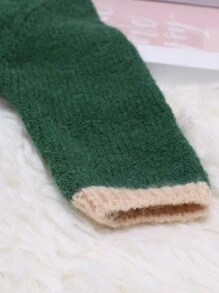 SHEIN 男嬰拼接邊連身褲&帽拍攝套裝 - 綠色 - 查看 4