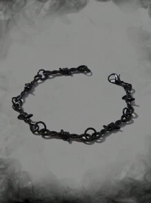 ROMWE 1 pieza Pulsera minimalista - Negro - Ver 3