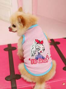 Petsin Cartoon Printed Pet Vest For Cats And Dogs, 1pc - Multicolor - View 1