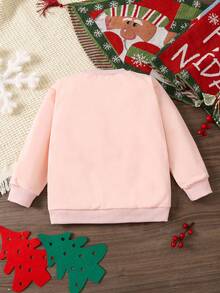Chica Joven Sudadera con estampado de Navidad - Rosa - Ver 2