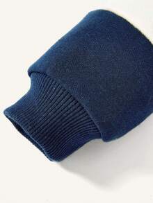 Cozy Pixies Baby Boy Letter Graphic Two Tone Sweatshirt & Sweatpants - Blue - View 9